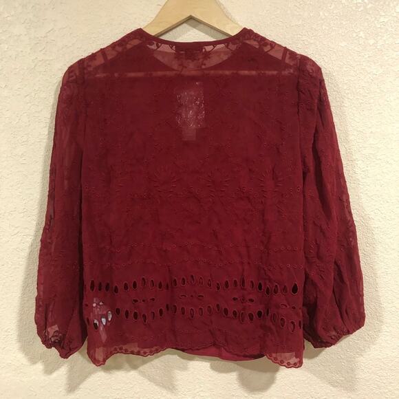 NWT NEW J. Crew lace eyelet flowy sheer blouse - Picture 6 of 10